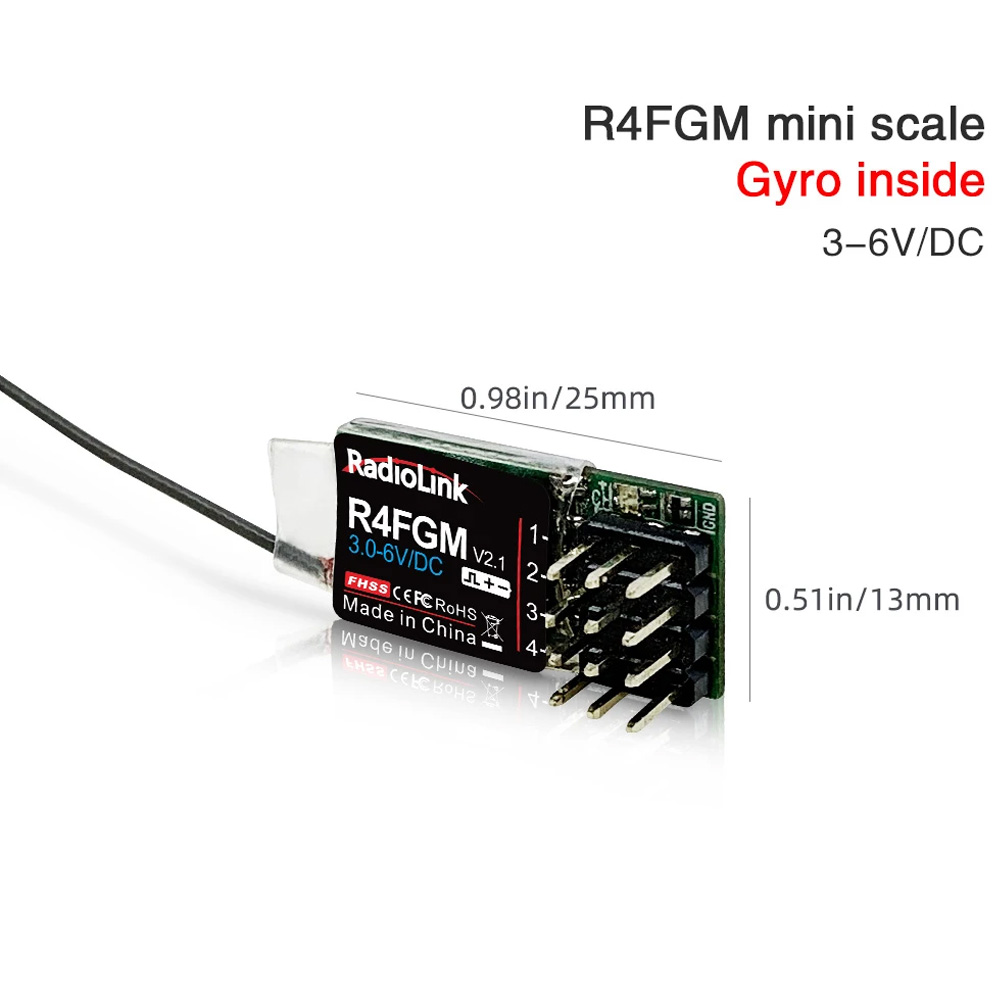 RADIOLINK-Mini RÃ©cepteur R4F / R4FGM Ã  4 Canaux avec pouvez-vous roscope pour Voiture RC 1:28, 1:64, AdaptÃ© aux ModÃ¨les RC4GS, RC6GS, T8S, T8FB, RC8X n° 3