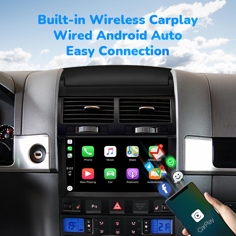 AI Voice Wireless Carplay pour VW Volkswagen Touareg, Android 12, 8 Go, 128 Go, Auto GPS, StÃ©rÃ©o, DSP, WiFi, Limitation de l'autoradio, 2003-2010 n° 3