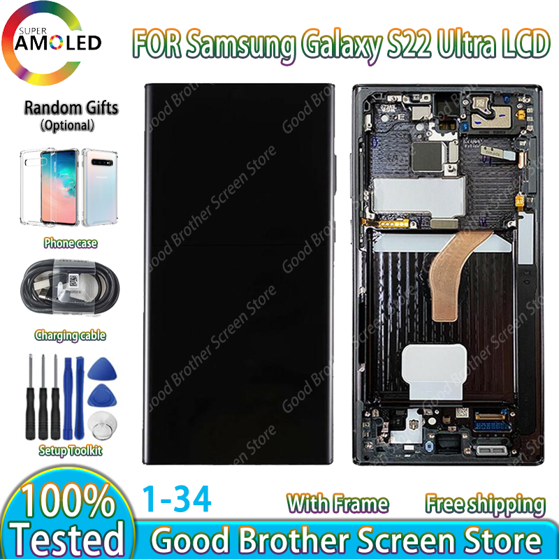 Écran tactile LCD de remplacement, pour Samsung S22 Ultra S22Ultra 5G S908 S908B S908U, 6.8 n° 1