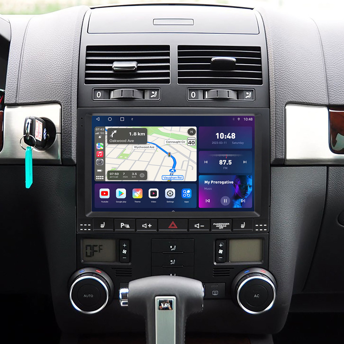 Autoradio Android 2K avec GPS et Carplay, UnitÃ© Centrale pour Volkswagen Vw Touareg 7l 2002 2003 2004 2005 2006 2007 2008 2009 2010 n° 3