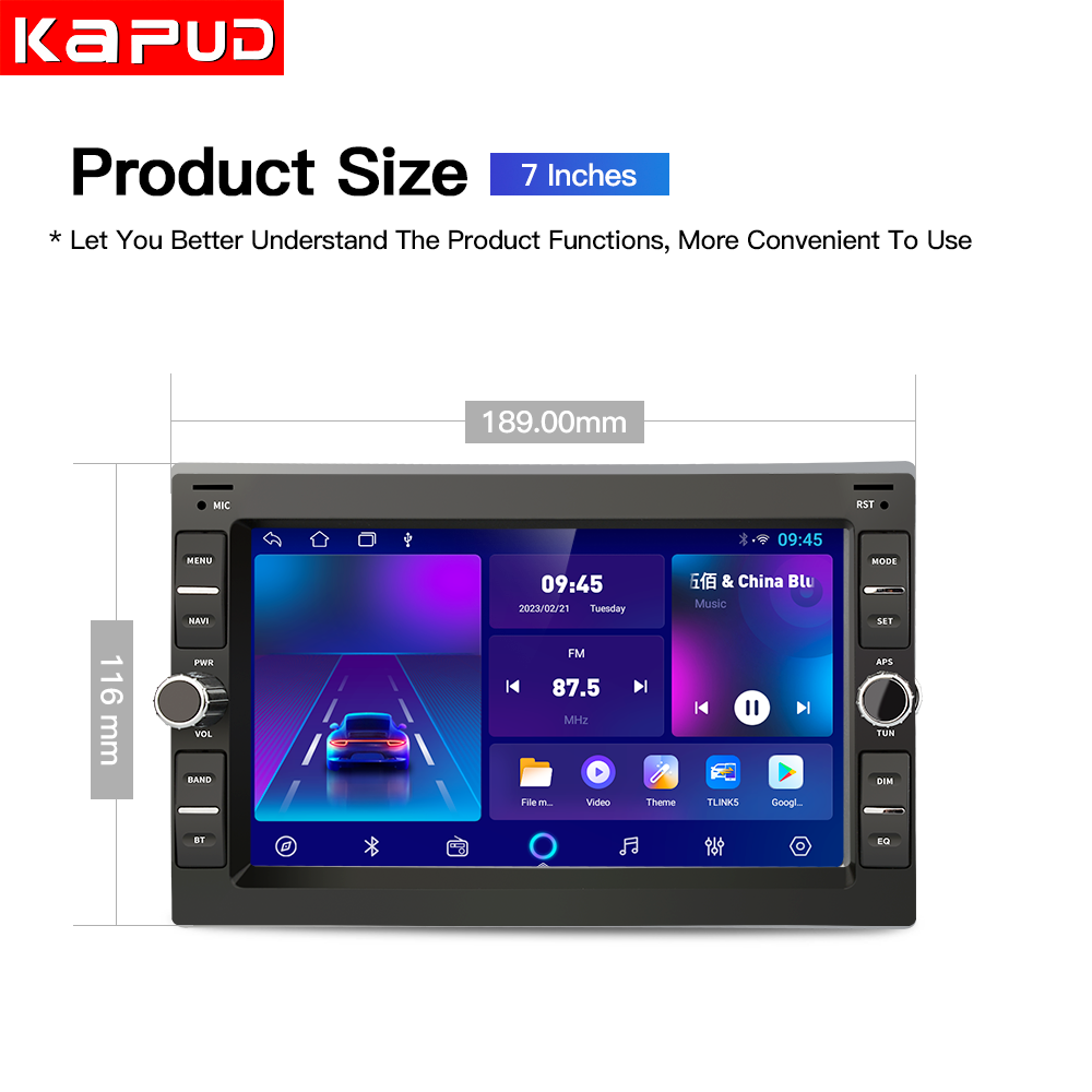 Kapud-Lecteur autoradio Android 10, 7 pouces, limitation CarPlay, pour VW PASSAT B5 MK4 MK5 SHARAN Jetta Bora Polo NATO SPORT T5 CITI CHICO n° 5