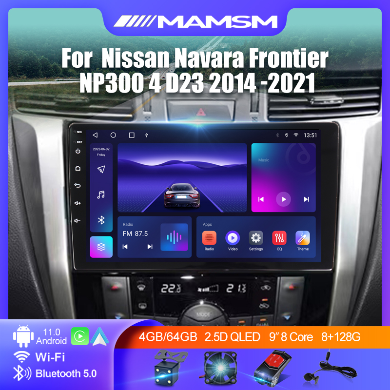 Autoradio Android 12 pour Voiture Nissan Navara Frontier NP300 4 D23, Navigation GPS, Lecteur VidÃ©o, StÃ©rÃ©o, 2Din, Limitation Radio, 2014-2021 n° 1