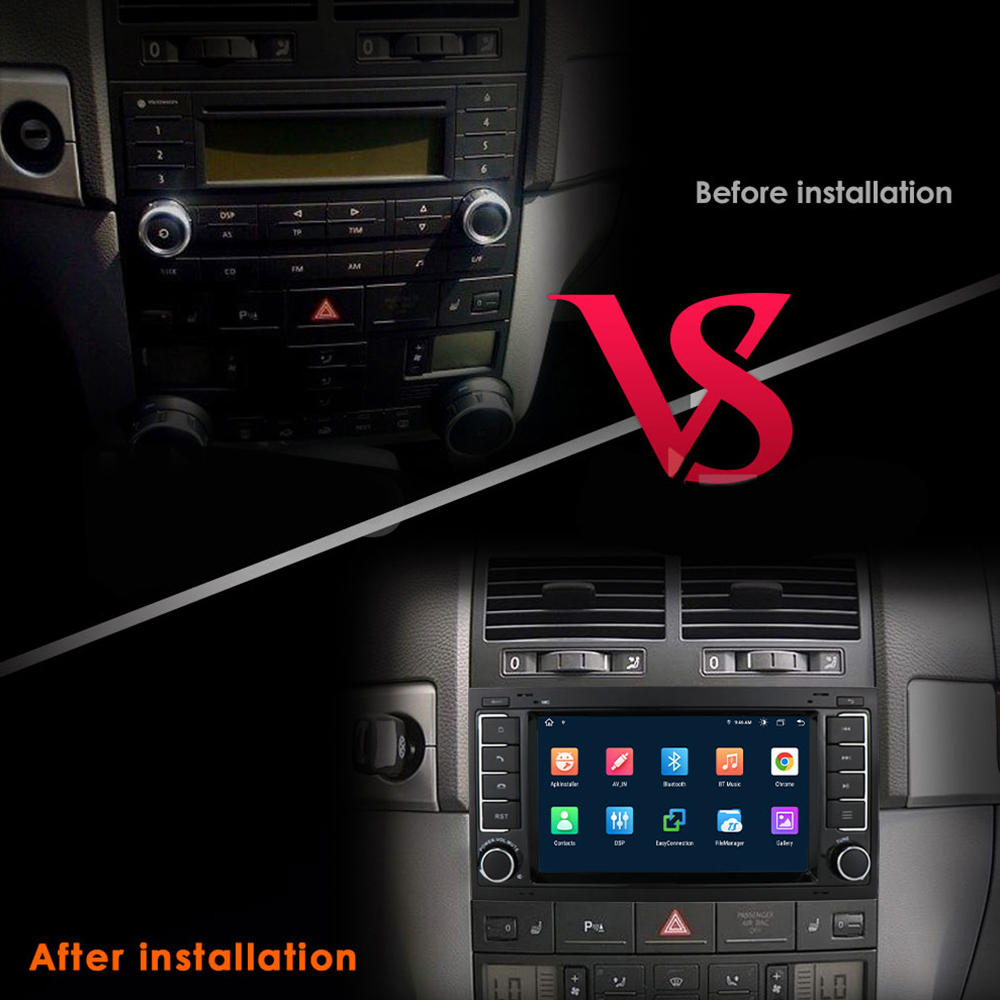 Hizpo 7-Autoradio Android avec GPS, 8 cœurs, audio, DSP, SWC, 4G, BT, limitation, VW, Volkswagen Touareg, Transporter T5, Multivan, CarPlay n° 3