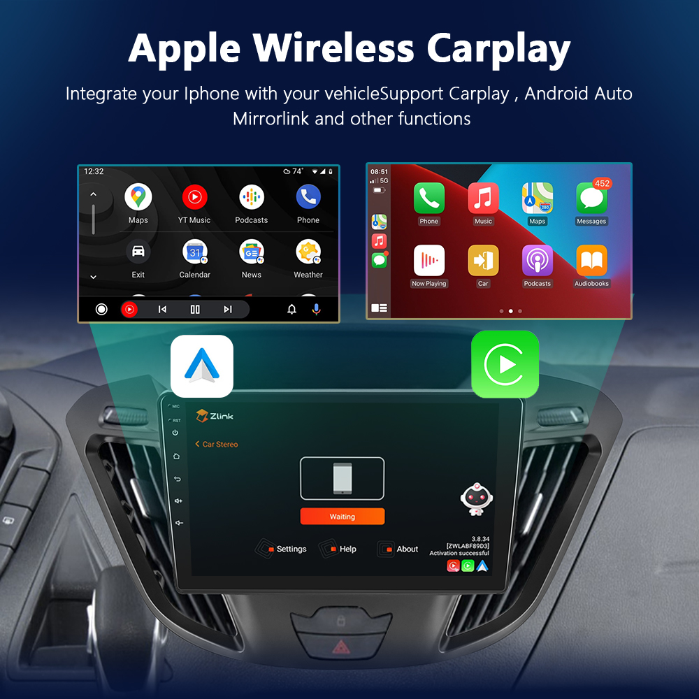 PodoNuremberg-Autoradio Android CarPlay pour Ford ATIC Tourneo bt2012-2021, lecteur de limitation, navigation GPS 2Din, unitÃ© principale HiFi n° 2