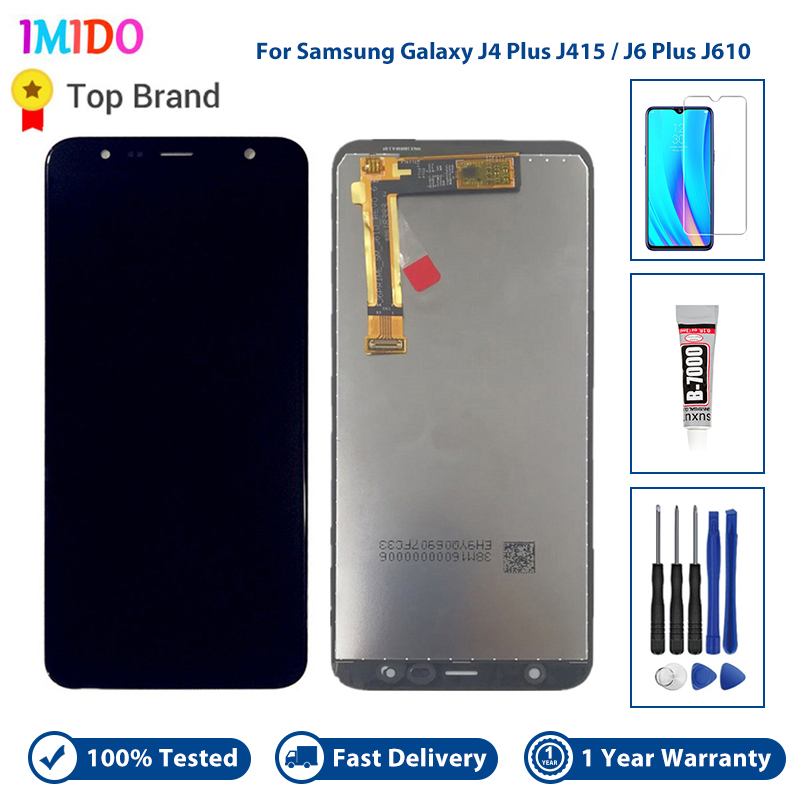 Ã‰cran tactile LCD 6.0 pour Samsung Galaxy J4 Plus J415 J6 Plus J610, piÃ¨ce de rechange noire n° 1