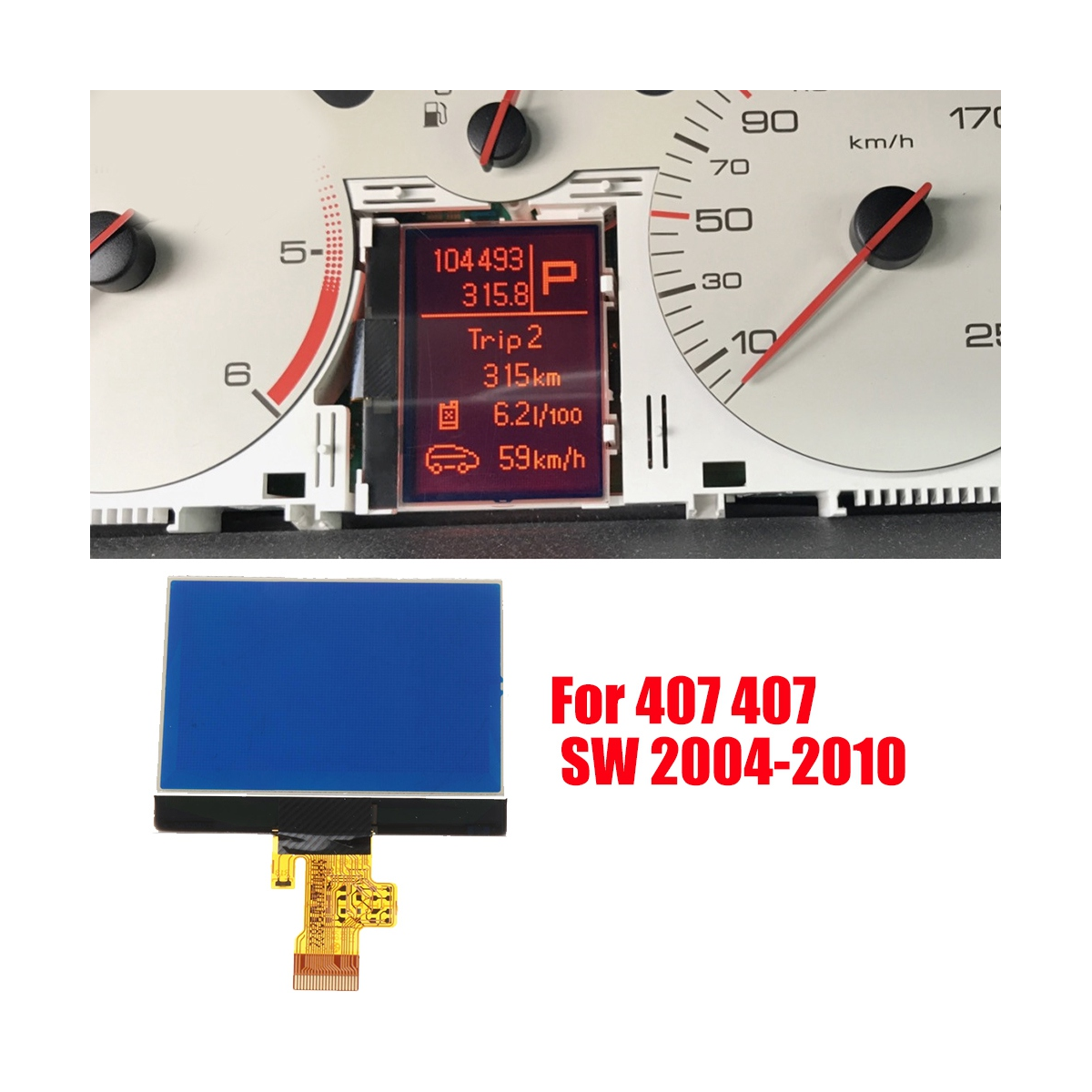 Prada-Ã‰cran de rÃ©paration LCD TingCluster Board, KIT 407, 407SW, 407 CoupÃ©, VDO, A2C53119649, 9658138580 n° 2