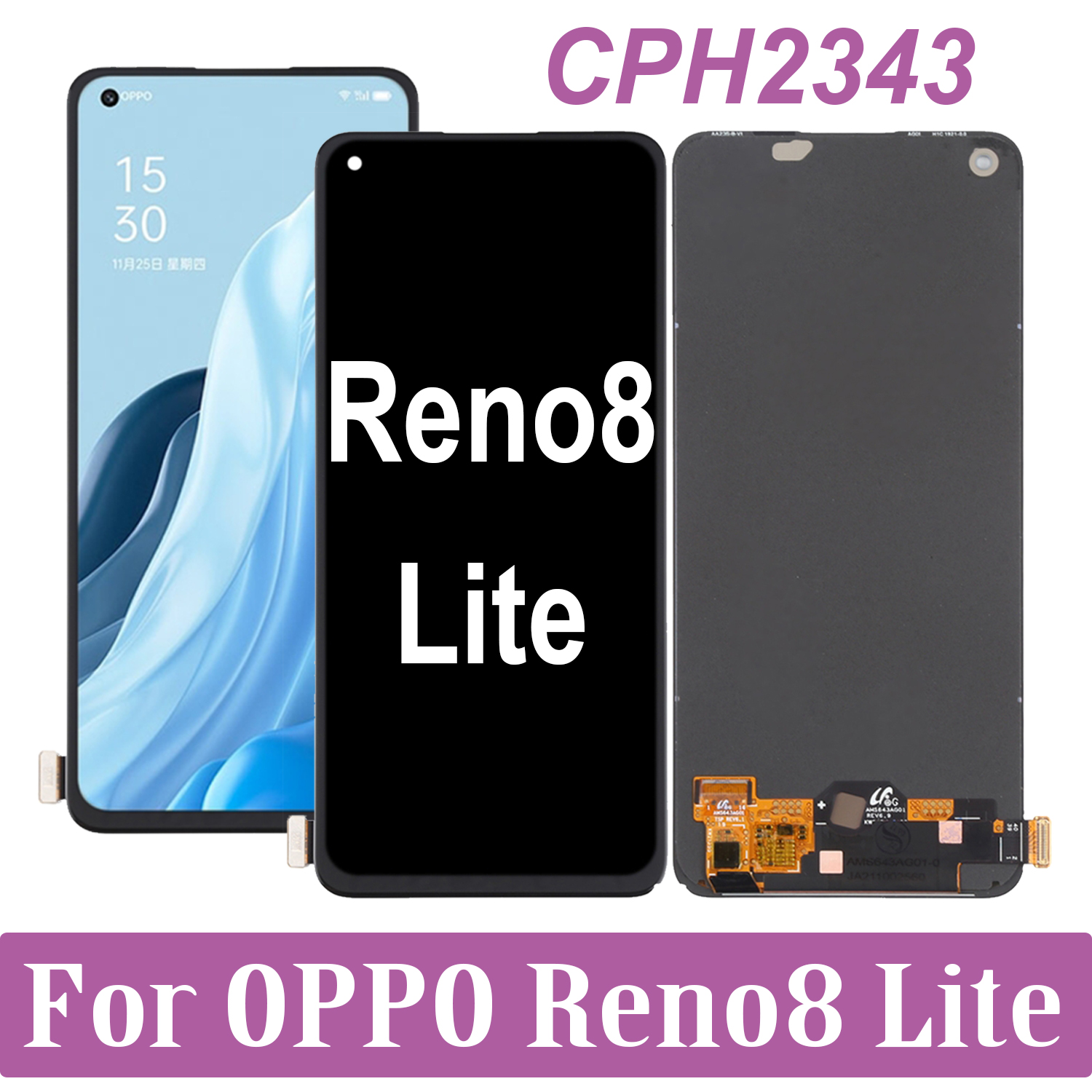 Bloc Ã©cran tactile LCD AMOLED, pour OPPO Reno8 Lite Reno8Lite CPH2343, original n° 1