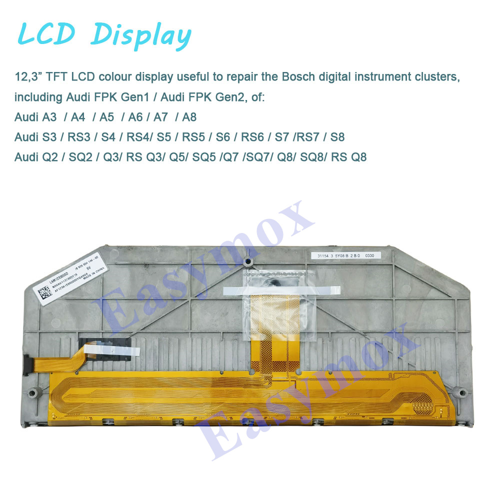 Ã‰cran LCD TFT pour la rÃ©paration d'Audi Bosch, grappes numÃ©riques, LAM1233555D, A3, A4, A5, Horizon, A7, A8, Q Seires, 12.3 pouces n° 3