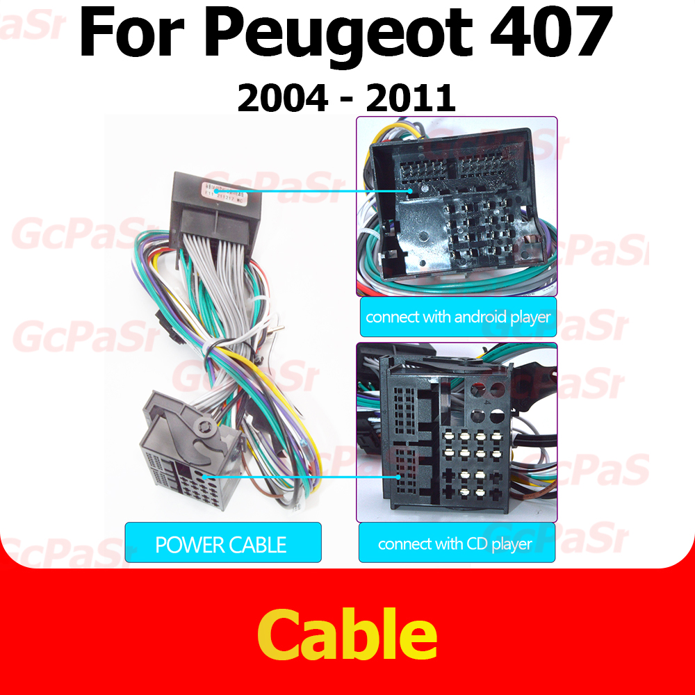 Faisceau de cÃ¢bles d'alimentation Android avec canbus et panneau de cadre, lecteur de limitation, autoradio, Ã©cran tactile, KIT 407 1, 2004 - 2011 n° 2