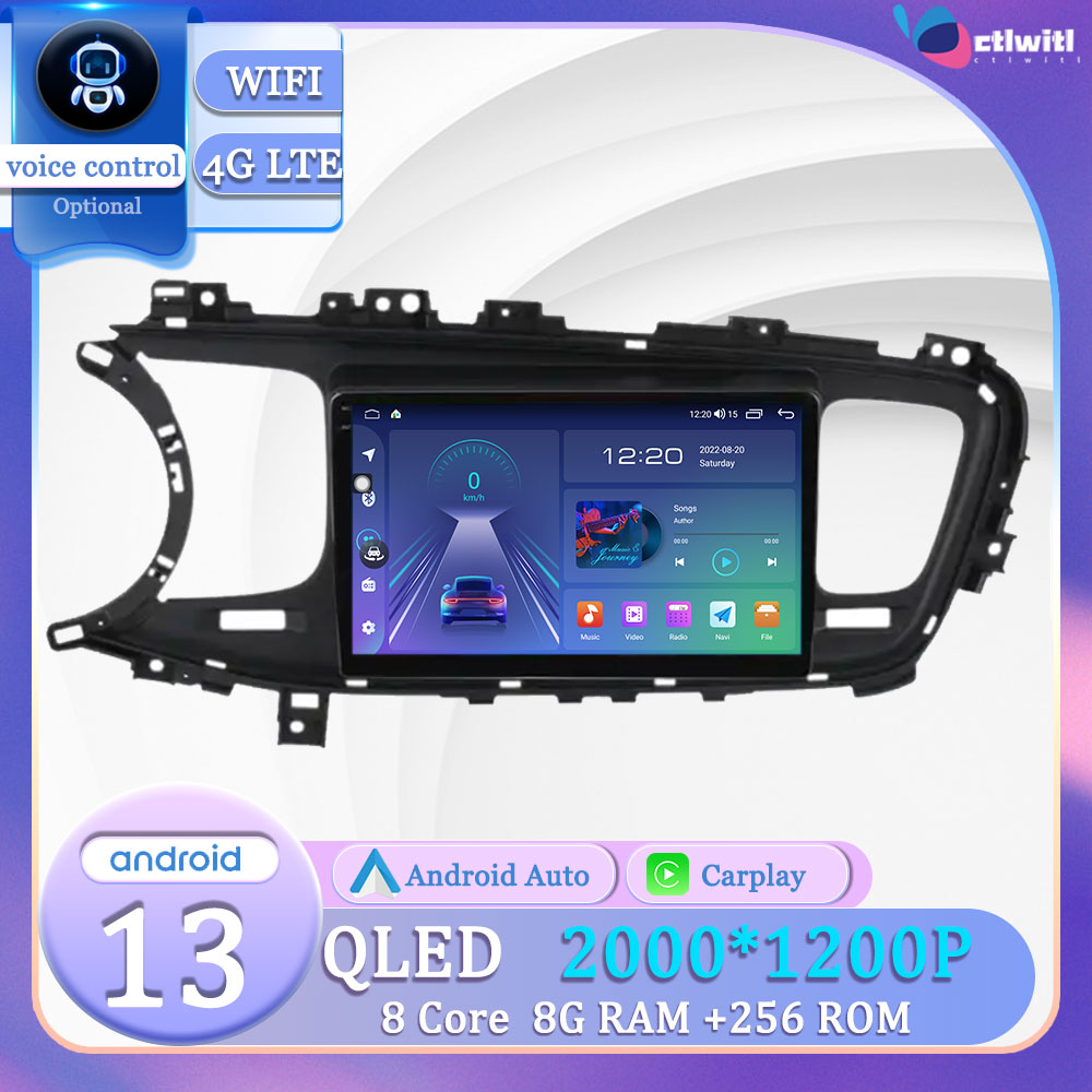 Autoradio Android 13, Navigation GPS, Ã‰cran Tactile, Carplay, TV, Lecteur VidÃ©o, Limitation, pour Voiture KIA K5 Optima 3 TF 2010 - 2015 n° 1