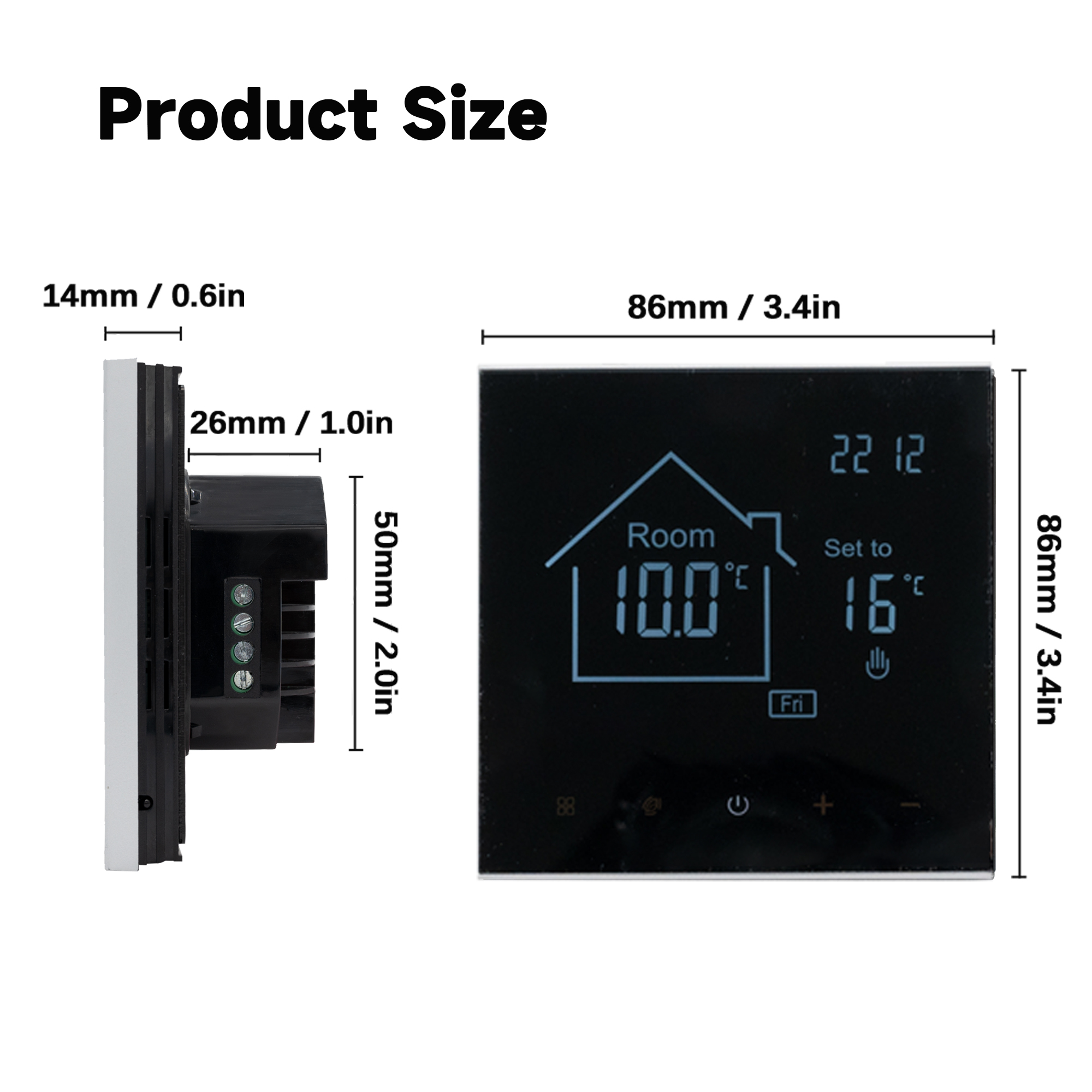 Tuya-Thermostat Intelligent avec Ã‰cran Tactile LCD, pour Chauffage Ã‰lectrique au Sol, Eau/Gaz, Microphone, TÃ©lÃ©commande de TempÃ©rature n° 3