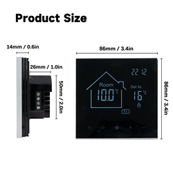 Tuya-Thermostat Intelligent avec Ã‰cran Tactile LCD, pour Chauffage Ã‰lectrique au Sol, Eau/Gaz, Microphone, TÃ©lÃ©commande de TempÃ©rature small picture n° 3