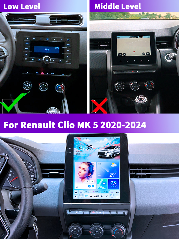 Autoradio Android pour Renault Clio 5, 2020, 2021, 2022, 2023, 2024, Ã‰cran, Carplay, SystÃ¨me d'betodivertissement, Accessoires de Limitation n° 2