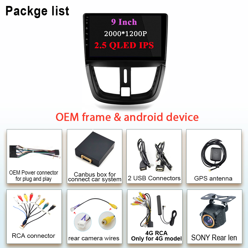 Qualcomm-Autoradio Android pour KIT 207, 2006-2015, Navigation GPS, VidÃ©o, DSP, 4G, BT, Wifi, No 2Din, DVD Dash, Lecteur Carplay n° 6