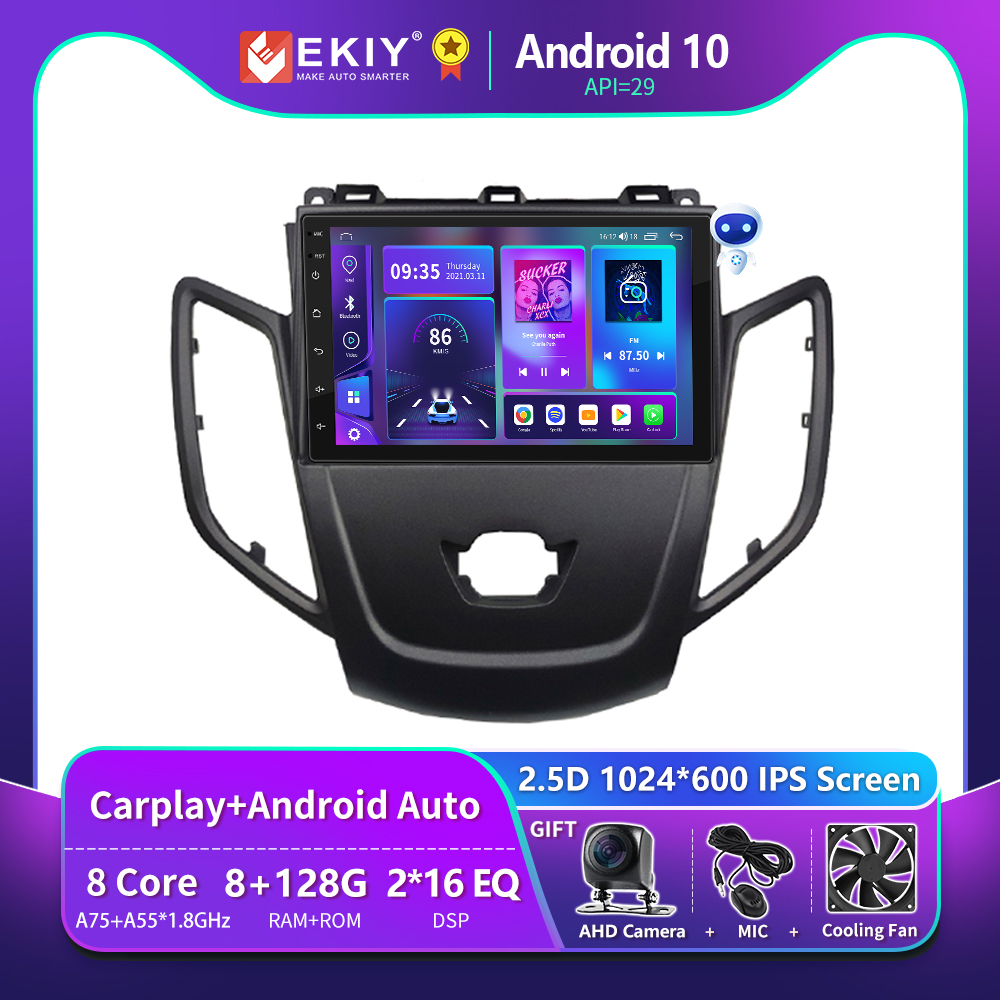 EKIY T900 Autoradio Android, Apple CarPlay Limitation intelligente Ã‰cran IPS Navigation GPS DVD Lecteur StÃ©rÃ©o Compatible avec Ford Fiesta 2008-2017 n° 1