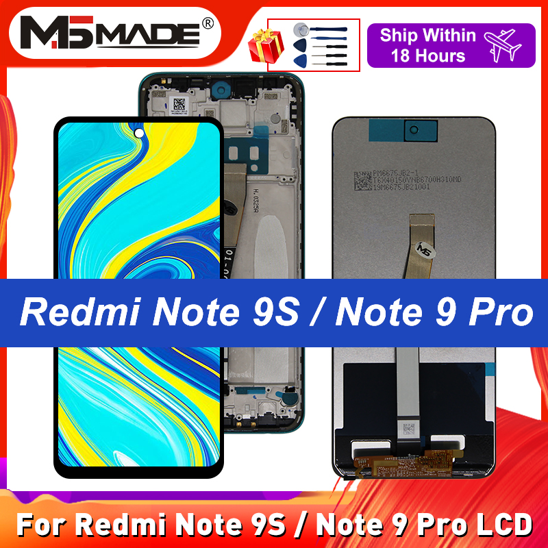 NumÃ©riseur d'Ã©cran tactile d'affichage Ã  cristaux liquides pour Xiaomi Redmi Note 9 Pro, piÃ¨ces de rechange, M2003J6B2G, 6.67 pouces n° 1