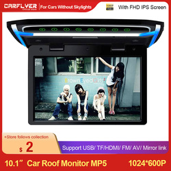 Lecteur rabattable de toit de voiture montÃ© ultra-mince, moniteur de voiture, Ã©cran large, vidÃ©o HD, TFT numÃ©rique, HDMI, IR, FM, USB, SD, 10.1 pouces, 1080P small picture n° 1