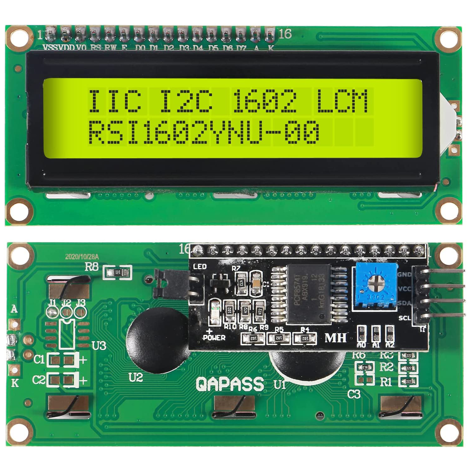 Adaptateur petsÃ©rie IIC/ I2C/ LCD et Ã©cran technique LCD 1602 16x2, rÃ©tro-Ã©clairage compatible avec Ardu37R3 MEIncome 2560 n° 1