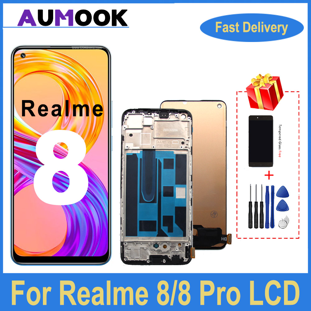 Ã‰cran tactile LCD avec piÃ¨ce de rechange de cadre, HÃ©bergements eur pour Realme 8 Pro, 4G, RMX3085, Original n° 1