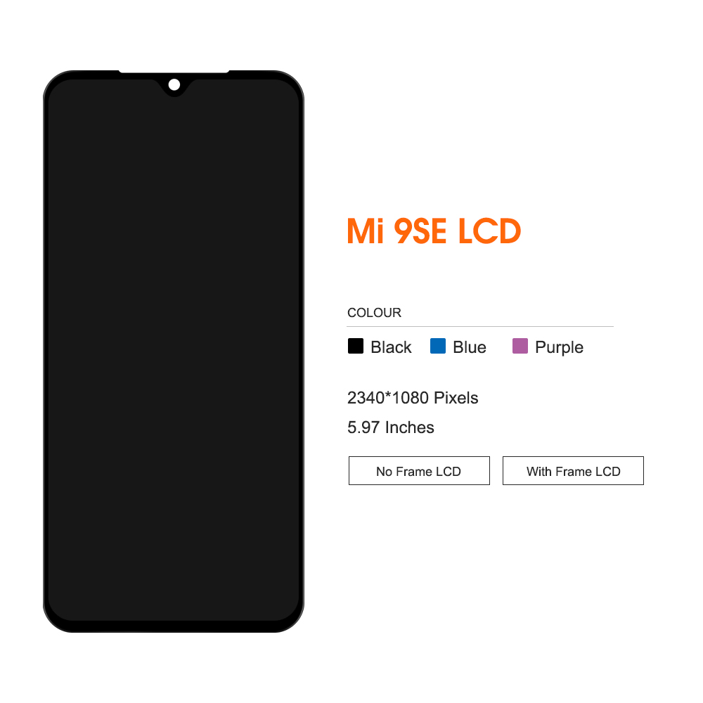 Ã‰cran tactile LCD avec chÃ¢ssis, pour Xiaomi Mi 9 SE, Mi 9SE, M1903F2G, 100% n° 4