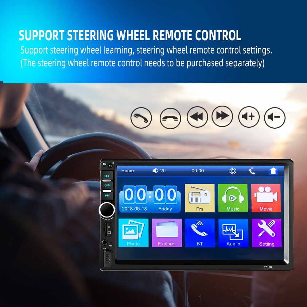 Acodo 2din StÃ©rÃ©o 7 pouces Autoradio 2DIN Ã‰cran Tactile Automobile MultimÃ©dia Bluetooth USB TF FM Radio Autoradio MP5 Lecteur n° 3