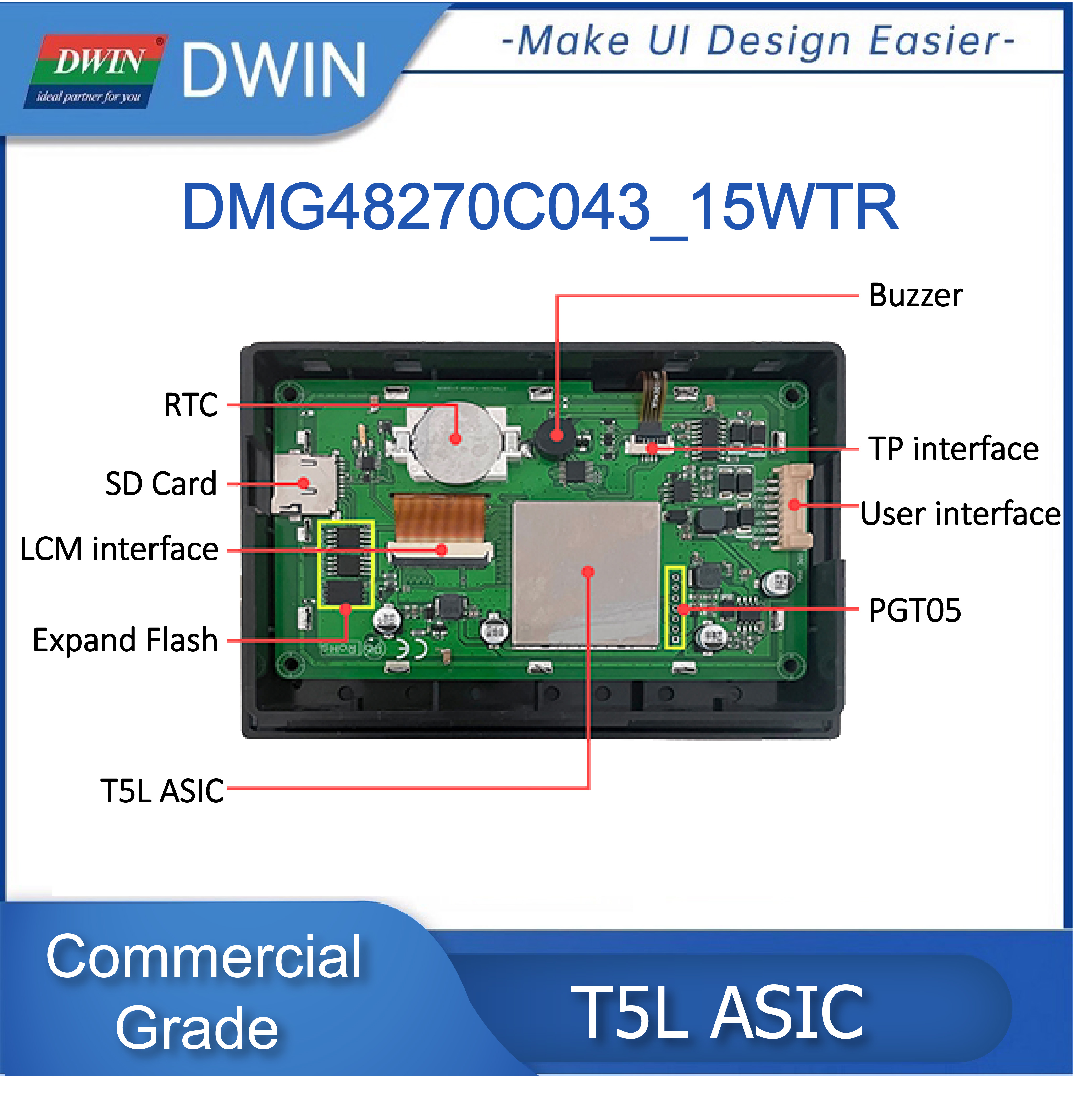 Dwin-Ã‰cran tactile LCD HMI de qualitÃ© commerciale avec coque allergique, 4.3, 7.0, 10.1 DGUS2, Ã©cran rÃ©sistif avec PLC, Ardu37, STM32 n° 4