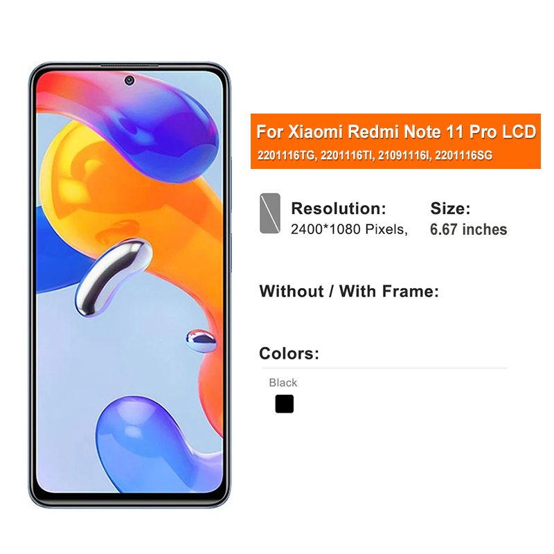 Ensemble Ã©cran tactile LCD Super AMOLED, pour Xiaomi Redmi Note 11 Pro 5G, 6.67 n° 2