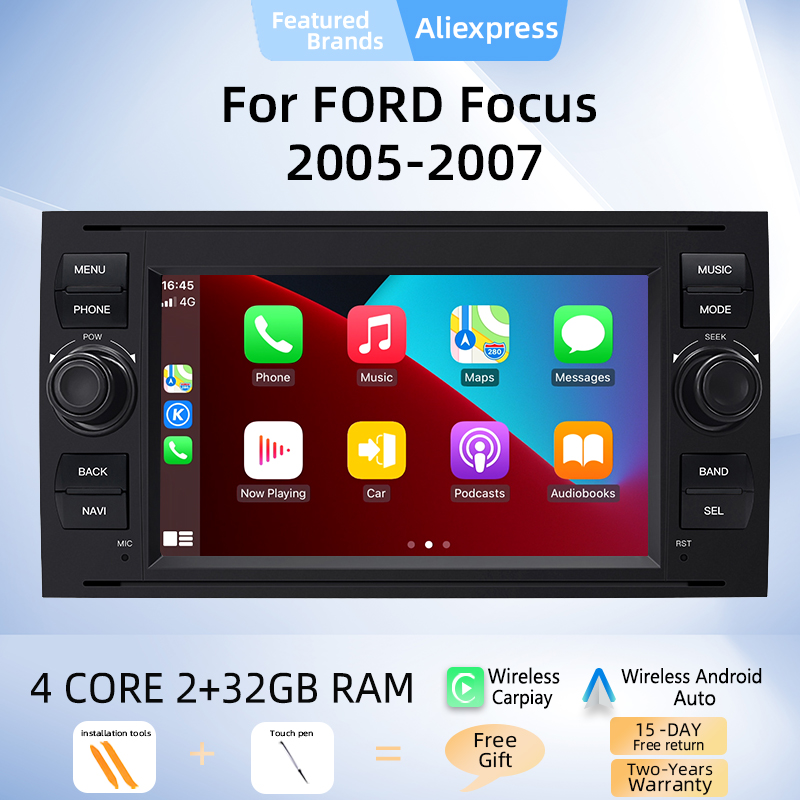 Autoradio Android 12 pour Ford Focus 2, 2Din, Ford Fi.C. Mondeo 4, C-Max, S-Max, ktATIC, Kuga, StÃ©rÃ©o, Limitation, GPS Navi Audio n° 1