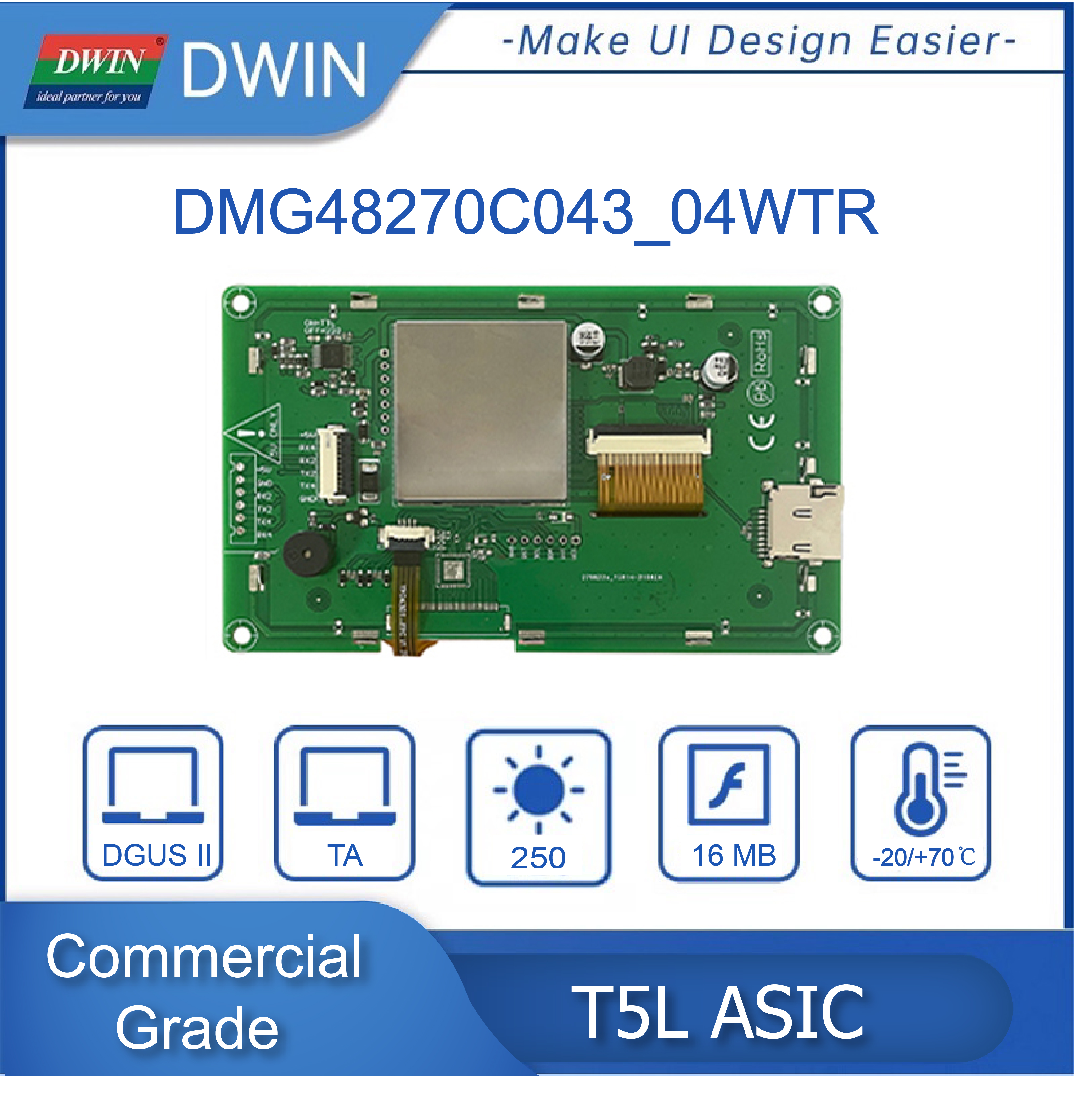 DWIN-Ã‰cran tactile LCD TFT, Ã©cran intelligent HMI, prix bas, offre spÃ©ciale, 4.3 pouces, 480x272 n° 4