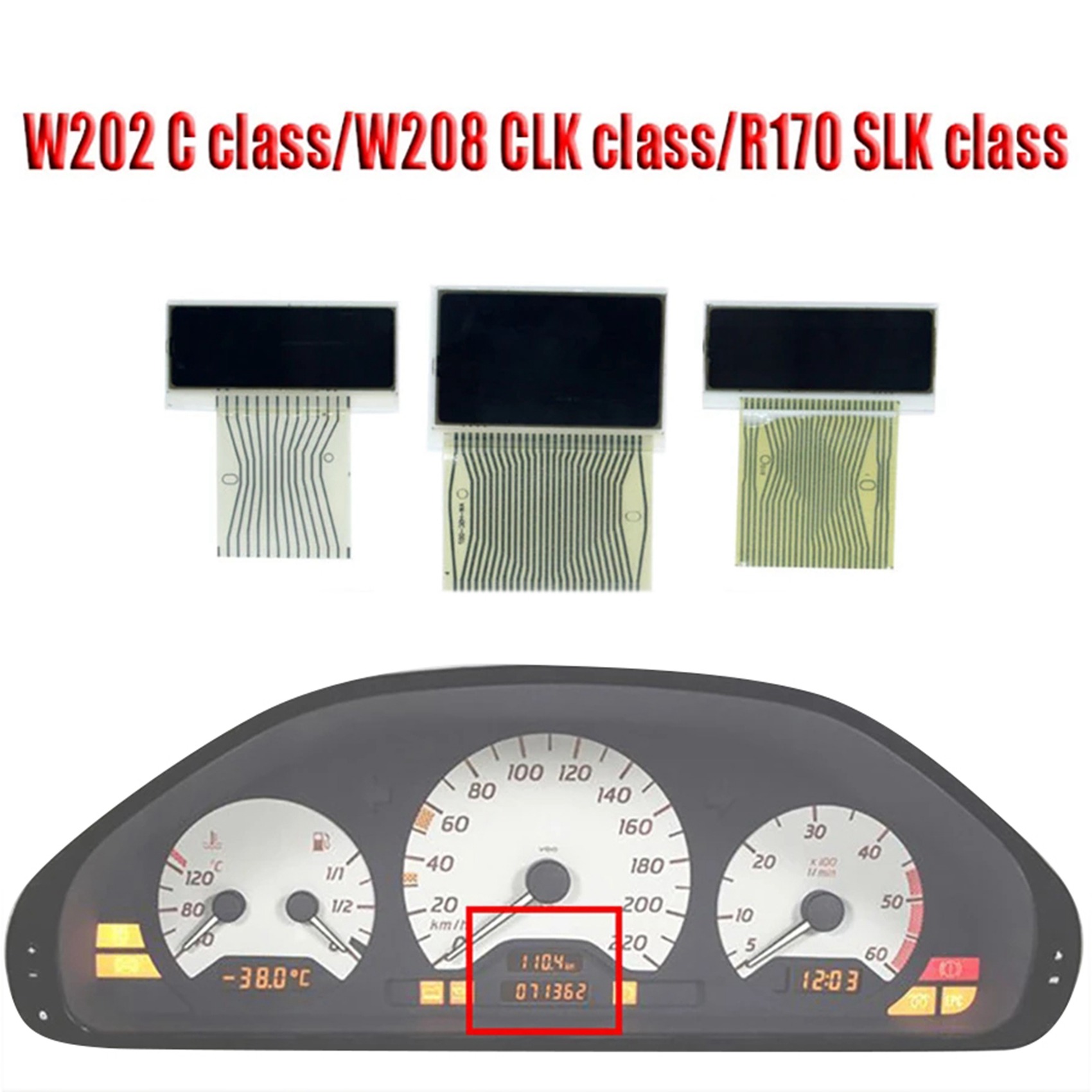 Ã‰cran LCD pour Mercedes Benz Classe E W210 Classe CLK W208 Classe SLK R170 WAth, 3 PiÃ¨ces n° 3