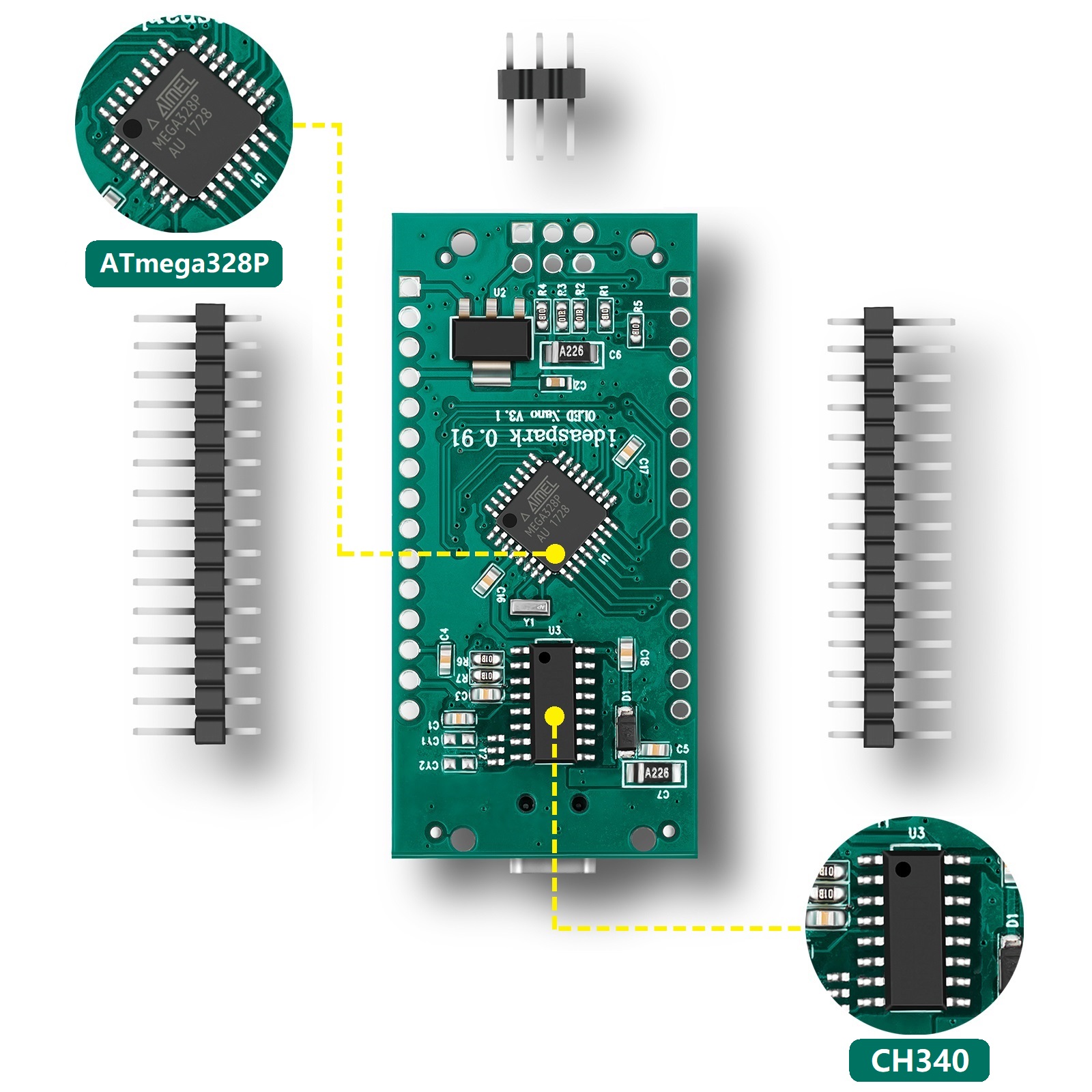 CharacterV3.0, CharacterBoard ATmega328P CH340 Ã‰cran OLED 0.91 en effet intÃ©grÃ©, 128x32 SSD1306 IIC I2C Compatible avec Ardu37CharacterV3.0 n° 5