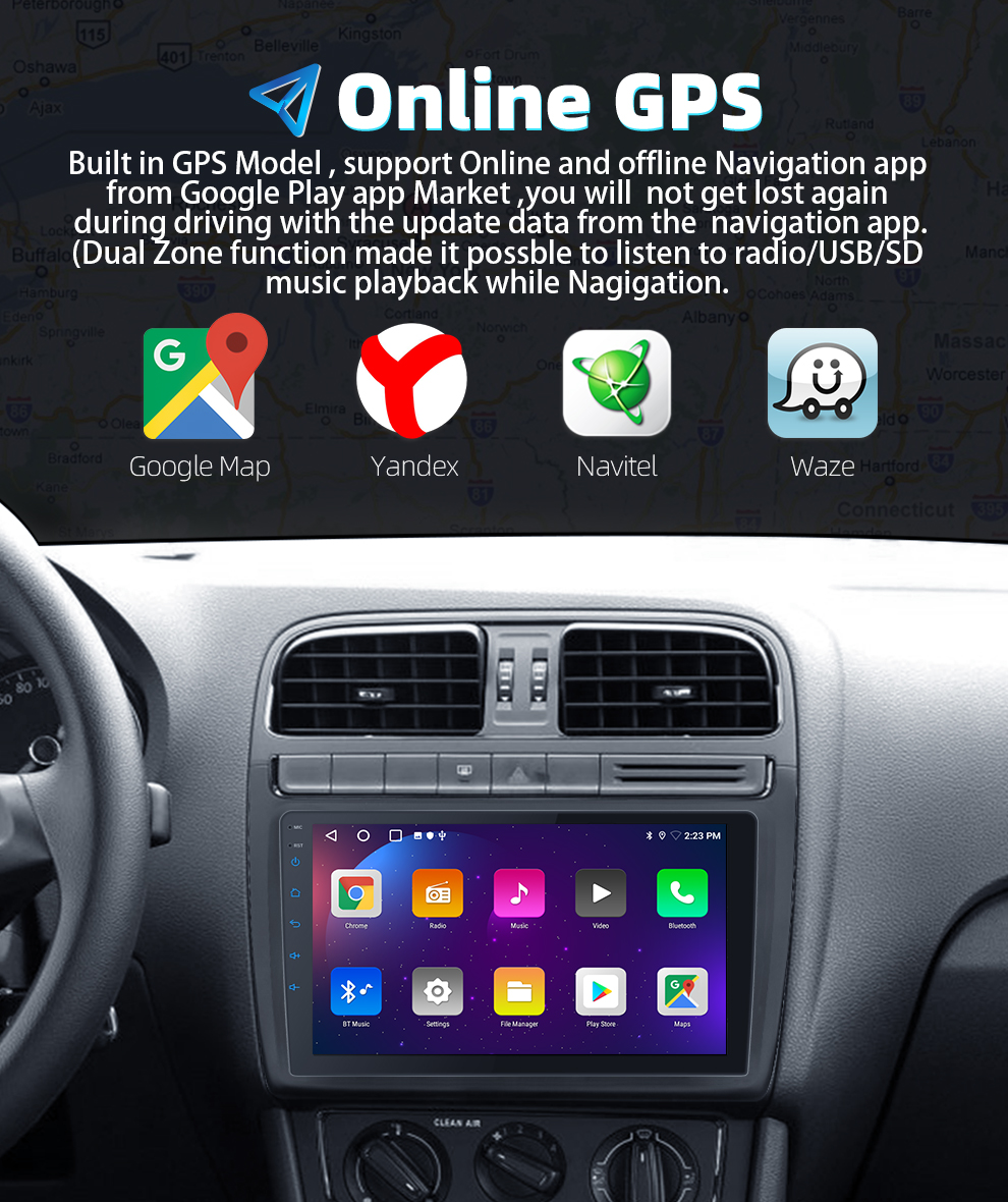 Autoradio Android, 2 DIN, IPS, DSP, GPS, WIFI, Bluetooth, lecteur de limitation pour Toyota, Volkswagen, Hyundai, Renault, Suzuki n° 3