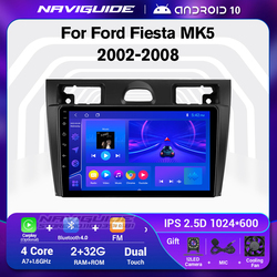 Autoradio Android 10.0, 2 Go/32 Go, Bluetooth, WiFi, navigation GPS, lecteur DVD, sans 2 DIN, pour voiture Ford Fi.C. Mk5 (2002-2008) small picture n° 1