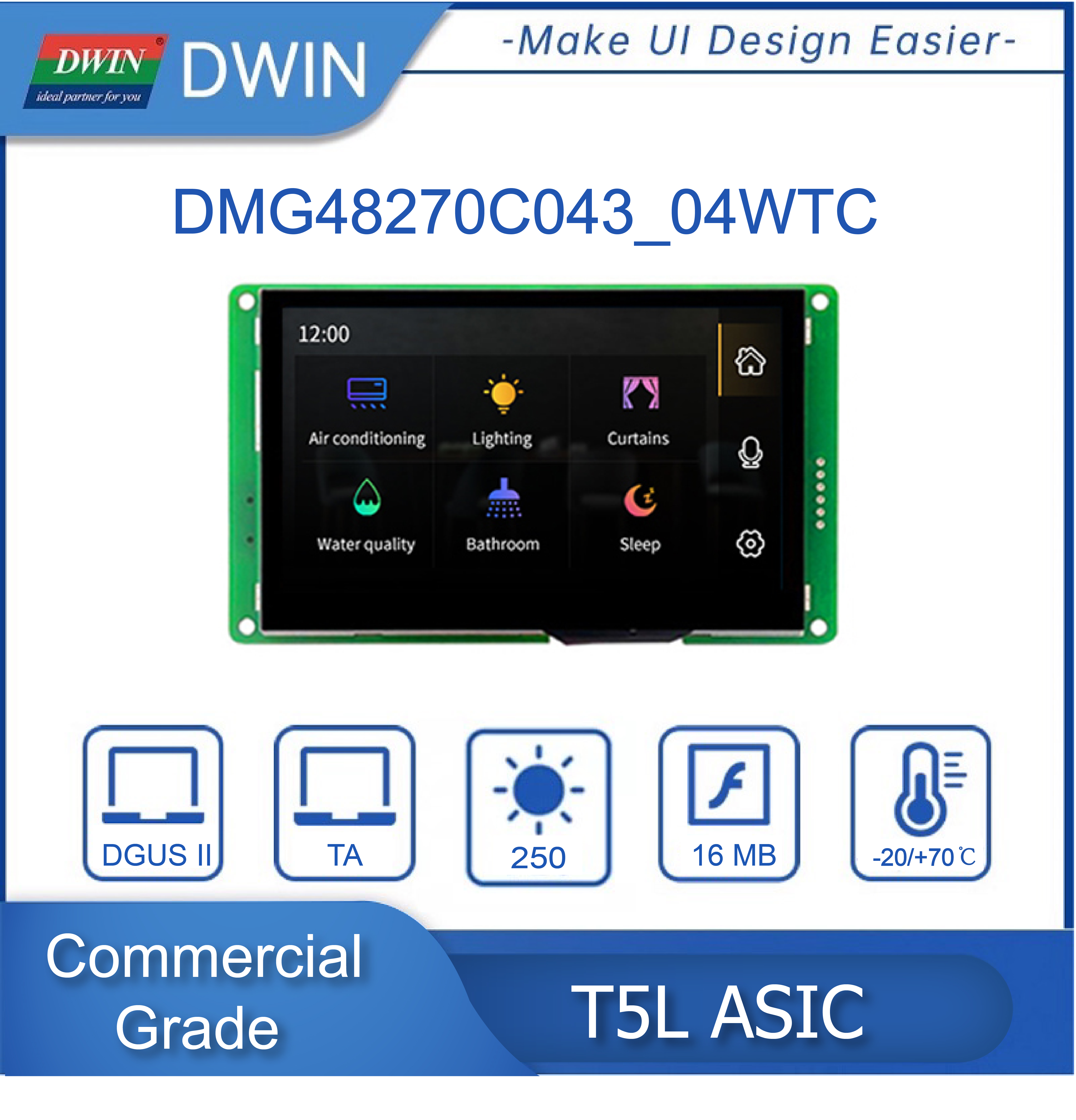 DWIN-Ã‰cran tactile LCD TFT, Ã©cran intelligent HMI, prix bas, offre spÃ©ciale, 4.3 pouces, 480x272 n° 1