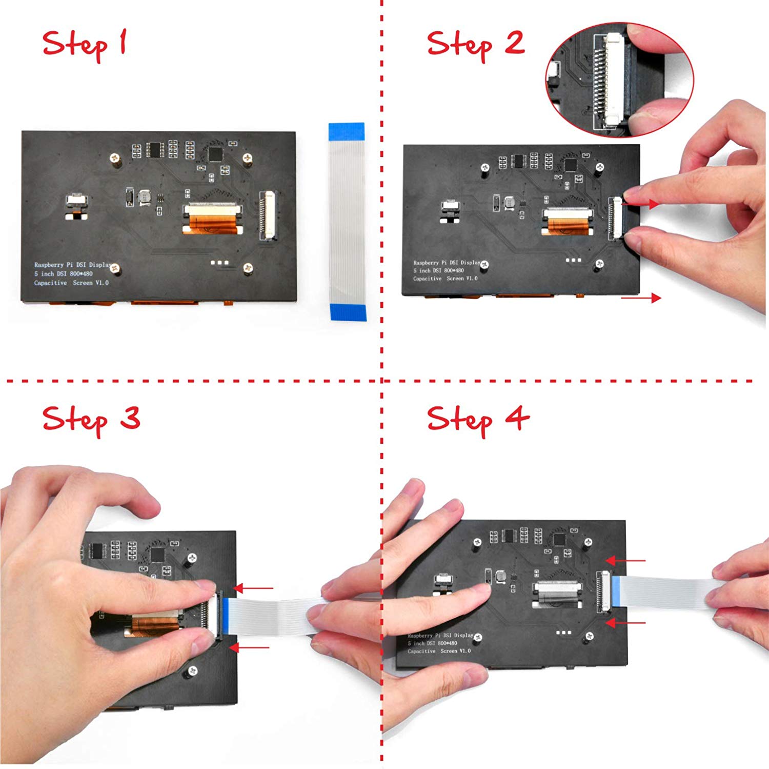 Ã‰cran Tactile TFT LCD de 5 Pouces, Puzzles, Connecteur DSI, 800x480, pour Raspberry Pi 4 Pi 3 B +, Nouveau n° 5