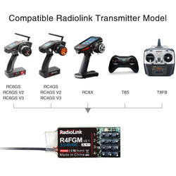 Radiolink â€“ Mini rÃ©cepteur Ã  4 canaux R4FGM avec gyroscope, pour voiture de Drift de poche 1:28 1:64 RC, fonctionne avec RC4GS RC6GS T8S T8FB RC8X small picture n° 6