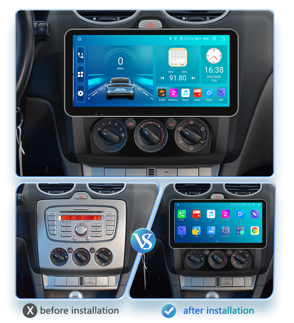 Autoradio avec Ã©cran Carplay de 10.33 pouces, Android 12, 4G, GPS, 2 Din, RDS, pour Ford Focus 2 3 Mk2 Mk3 2004 2005 -2011 n° 3