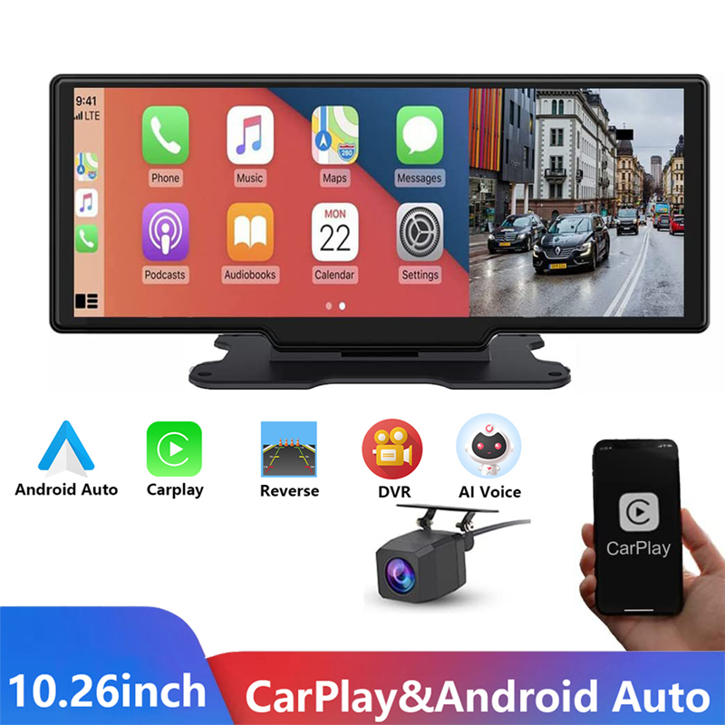 Lecteur de limitation d'autoradio sans fil, CarPlay, Android, miroir, Ã©cran tactile HD, enregistreur DVR, carte Prada pour Toyota, Nissan, 10.26 pouces n° 1