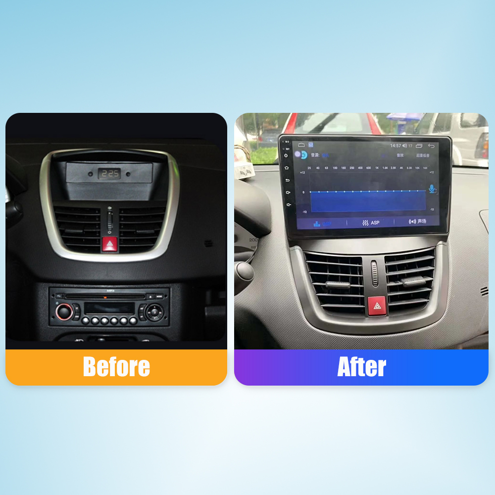 Autoradio 10.33 , Android, Octa Core, DVD, Navigation GPS, Carplay, Ã©cran QLED, lecteur stÃ©rÃ©o, 2din, pour voiture Peugeot 207 n° 3