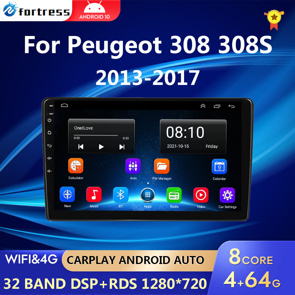 Autoradio Android 10 8 Core avec Ã‰cran IPS de 9 Pouces, RÃ©cepteur StÃ©rÃ©o, Lecteur de Limitation Carplay, pour Voiture KIT 308 T9 308S 2013 - 2017 n° 1