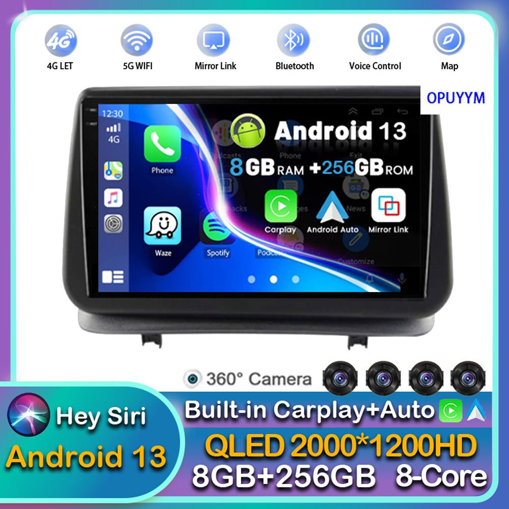 Autoradio Android 13 avec Navigation GPS et Lecteur StÃ©rÃ©o pour Voiture, Carplay, Wifi, 4G, BT, DSP, Limitation, Renault Clio 3, CLIO 3, 2005 - 2014 n° 1