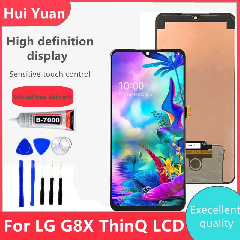 Ã‰cran LCD AMOLED avec cadre pour LG G8X G V50S ThinQ, HÃ©bergements eur d'Ã©cran tactile, remplacement fin, original n° 1