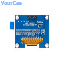 Ã‰cran LCD OLED de 1.3 pouces 1.3 pouces, Module d'affichage blanc bleu SH1106 12864x64 128 SPI IIC I2C communiquer * 64 4 broches 7 broches small picture n° 4