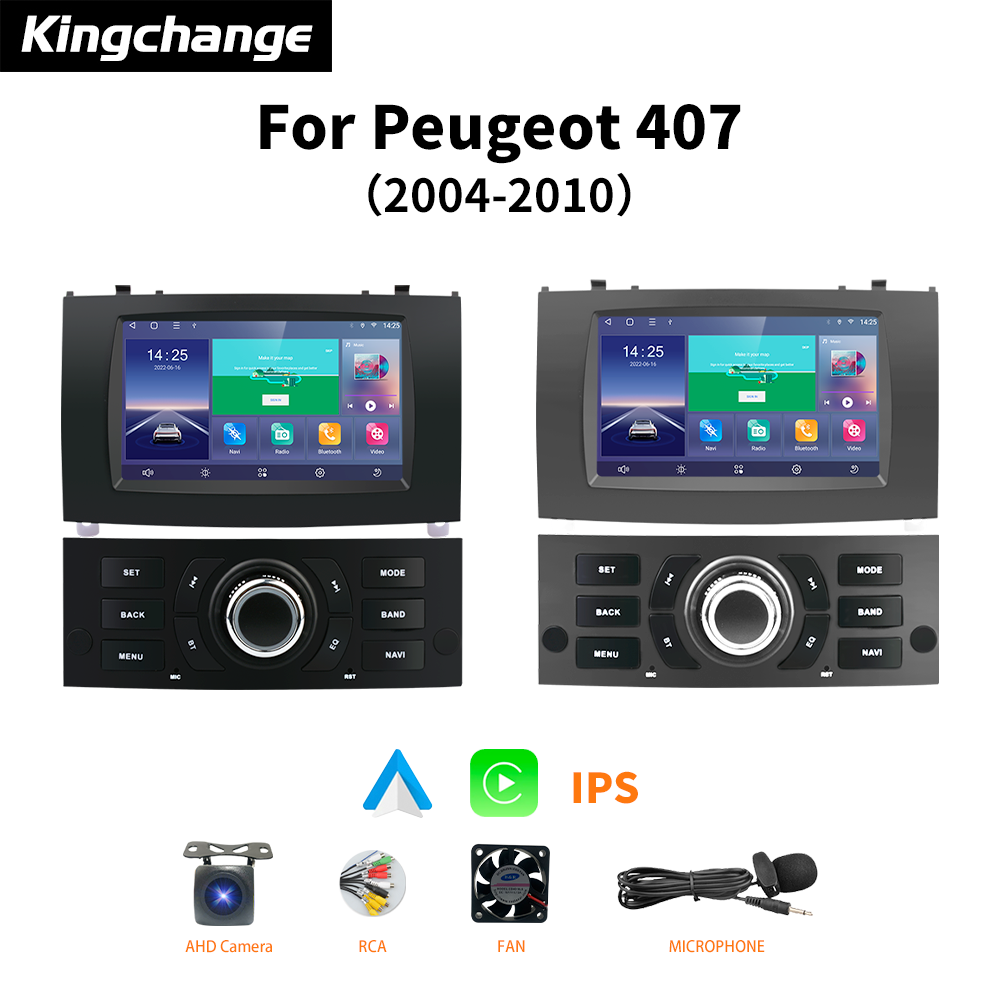 Kingchange-Autoradio 7 , Android, navigation GPS, Carplay, DSP, lecteur vidÃ©o, stÃ©rÃ©o, sans DVD, pour voiture KIT 407 (2004-2010) n° 1