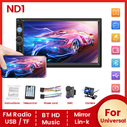 ND1-Autoradio 7 pouces HD, Ã©cran tactile, lecteur de limitation, MP5, Bluetooth, USB, TF, FM, camÃ©ra