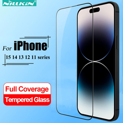 Nillkin-Protecteurs d'Ã©cran Ã  couverture complÃ¨te pour iPhone, Verre guatÃ©maltÃ¨que, 2.5D, 15 Pro Max, 14, 13, 12, 11, 14 Plus, 13 Mini