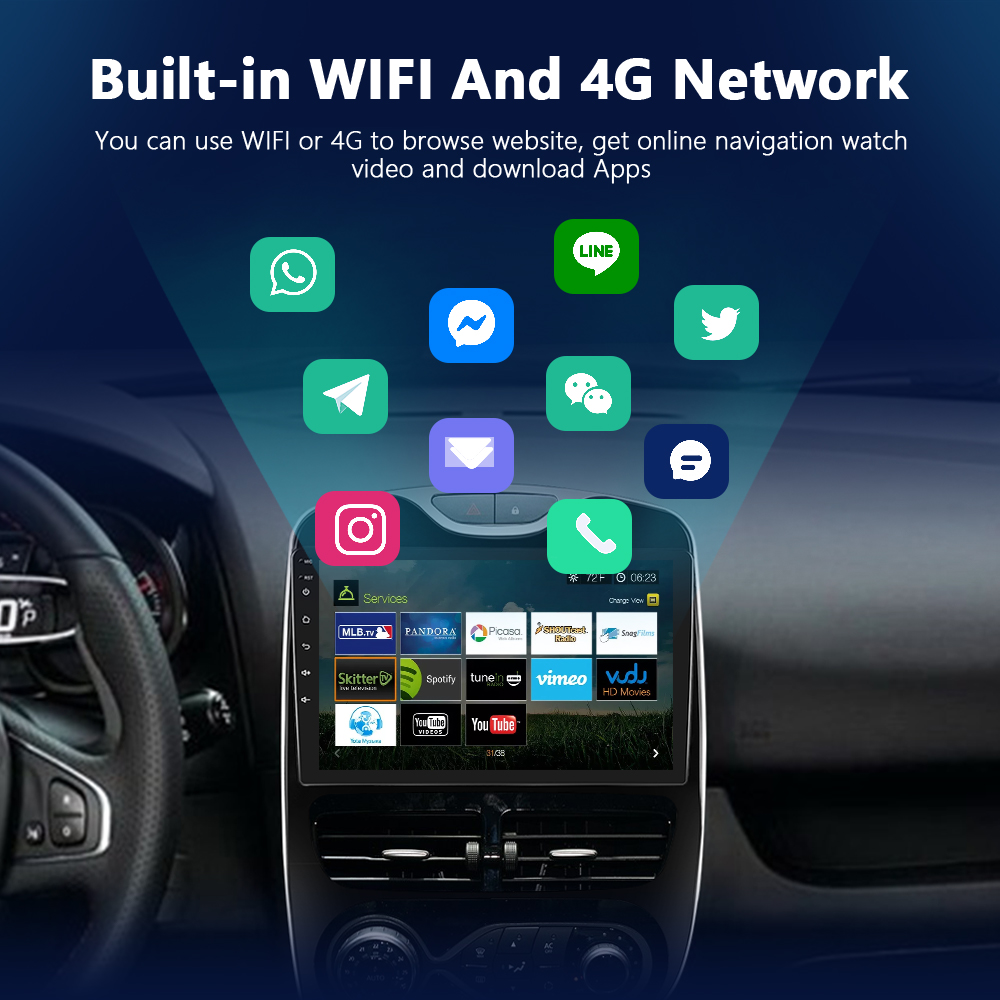 PodoNuremberg-Autoradio Android pour Renault Clio 4, 8 Go + 128 Go, CaPlay, Lecteur de Limitation 4G, UnitÃ© Principale 2Din, RÃ©cepteur StÃ©rÃ©o HiFi, 2012-2016 n° 4