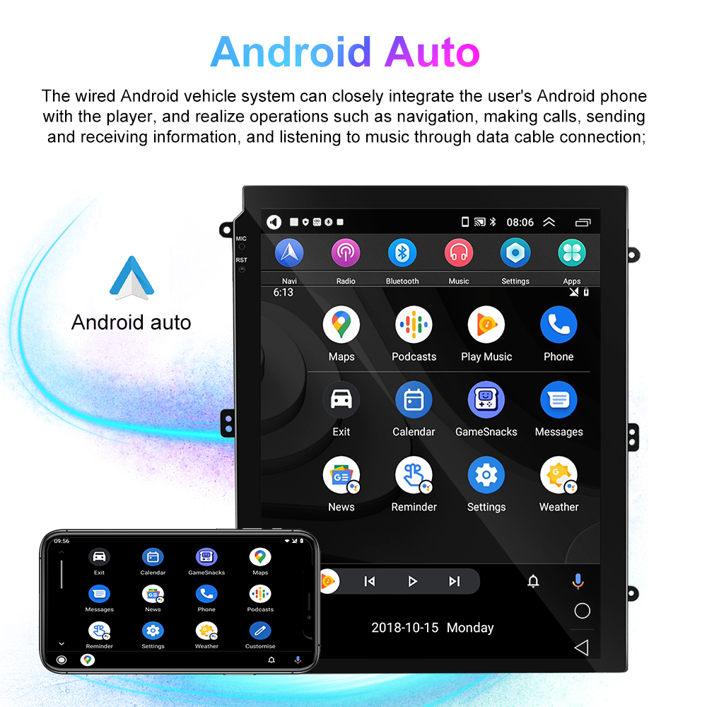 Podofo â€“ autoradio android 11 9.7 pouces, lecteur multimÃ©dia, Ã©cran Vertical, DVD, HIFI, GPS, Carplay, pour voiture Ford Focus (2012 â€“ 2018) n° 5