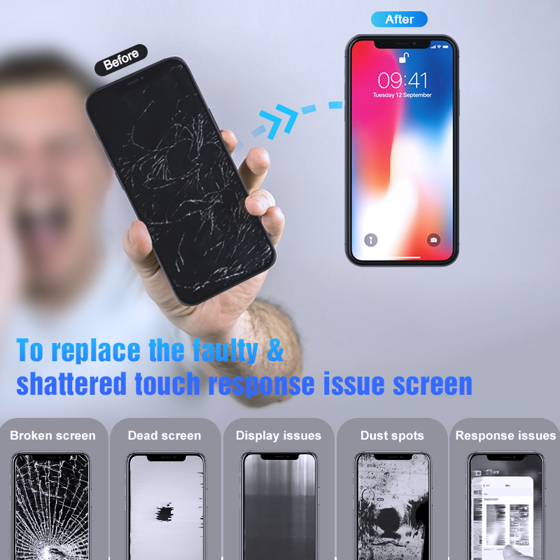 EFAITHFIX-Ã‰cran tactile LCD 3D de remplacement, 6.1 pouces, avec outils de rÃ©paration, pour iPhone n° 3