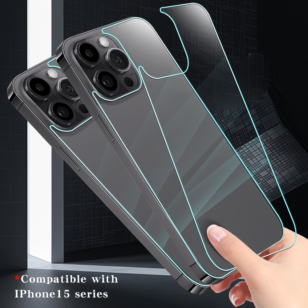 Film de protection arriÃ¨re en verre HD pour iPhone, couverture complÃ¨te, pour modÃ¨les 15, 15 Pro Max, 15 Plus n° 5